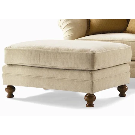 Ottoman with Turned Feet